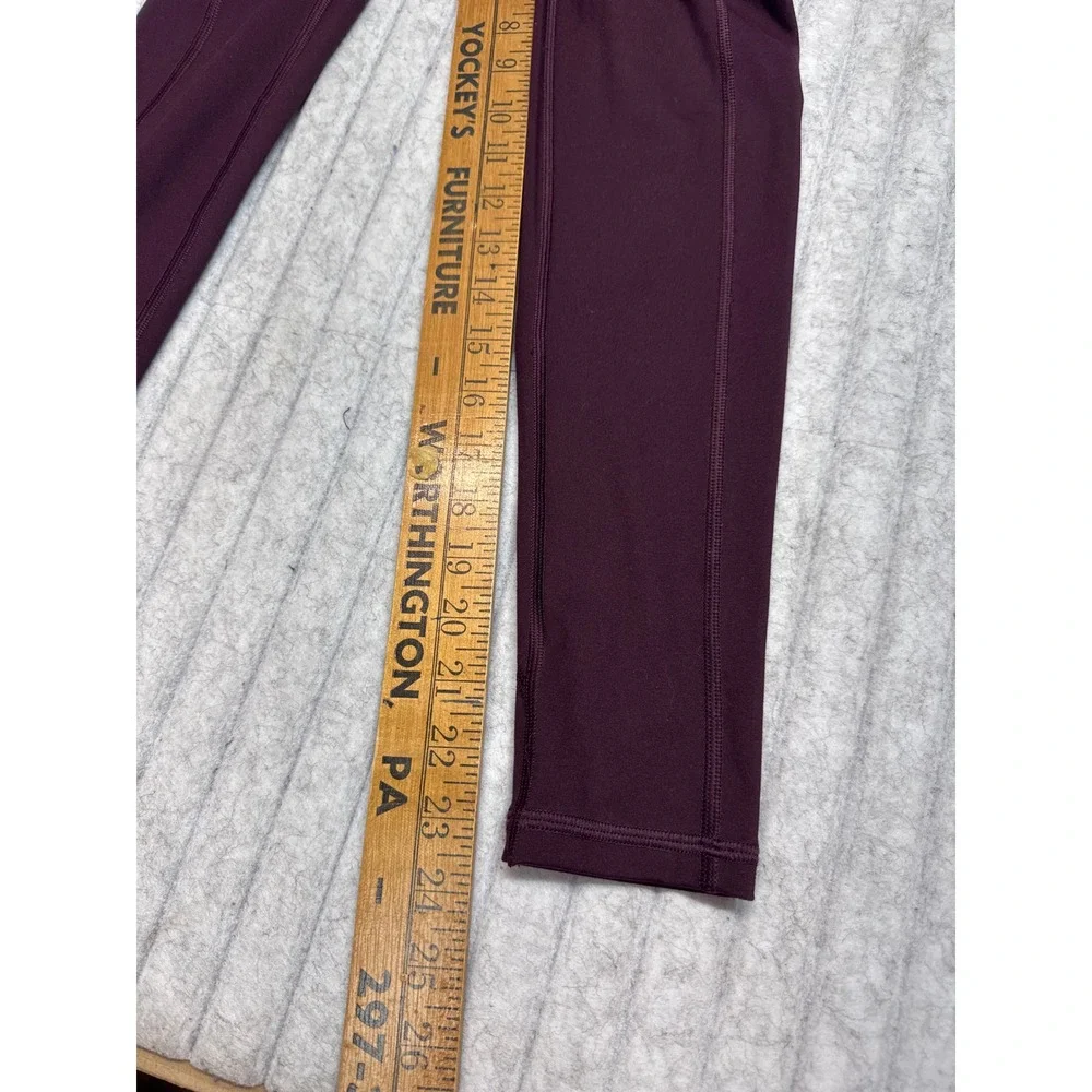 Victorias Secret High Waisted Pocket Leggings Burgundy Plum Size 4 25 Inseam
